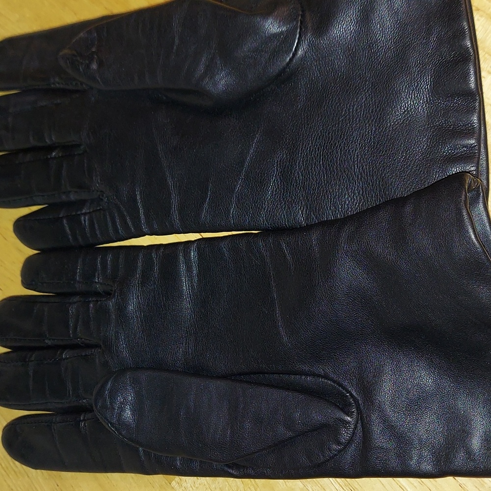 Vintage Gates Black Leather Gloves Ladies Small
